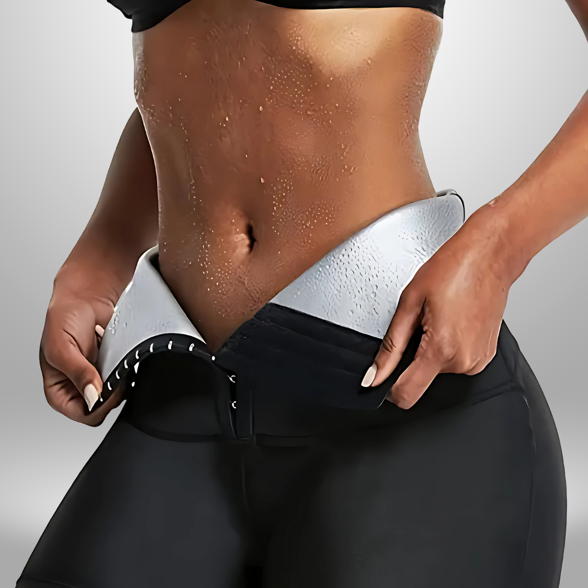 Legging-de-sudation-HeatForm-V2-femme-de-profil-transpiration-gros-plan