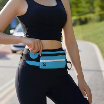 ceinture-running-bleu-avec-bande-elastique