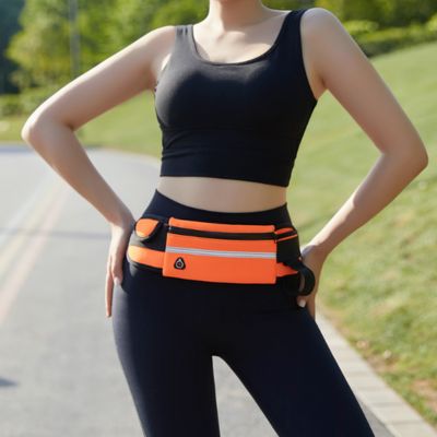 ceinture-running-orange-lumiere-reflechissante